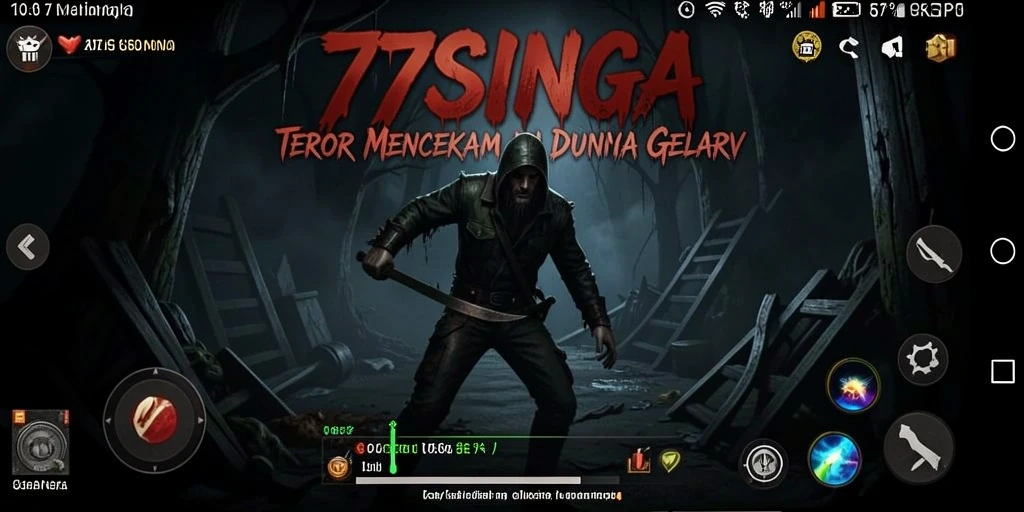 Tangkapan layar 77SINGA menampilkan adegan mengejutkan dalam suasana gelap.