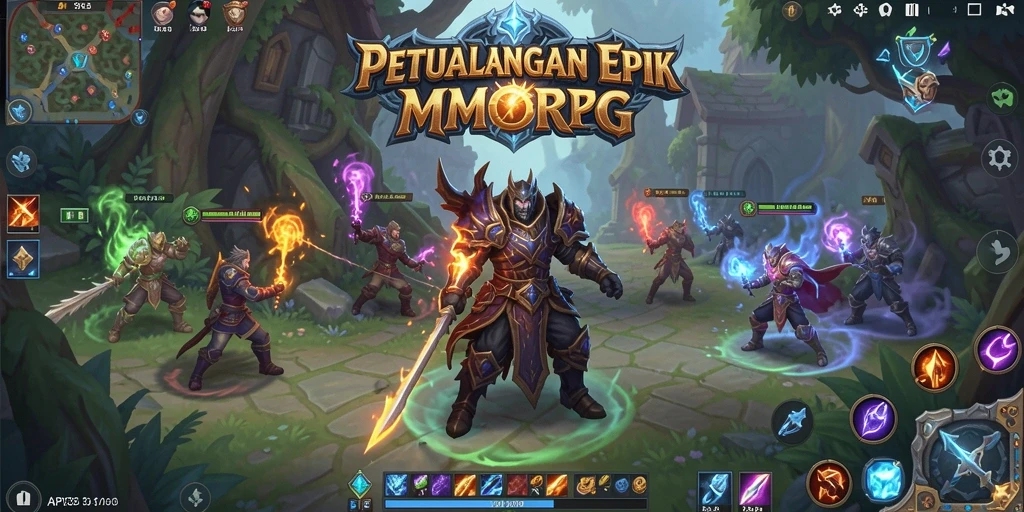 Screenshot utama API33 menampilkan petualangan MMORPG yang mendebarkan.