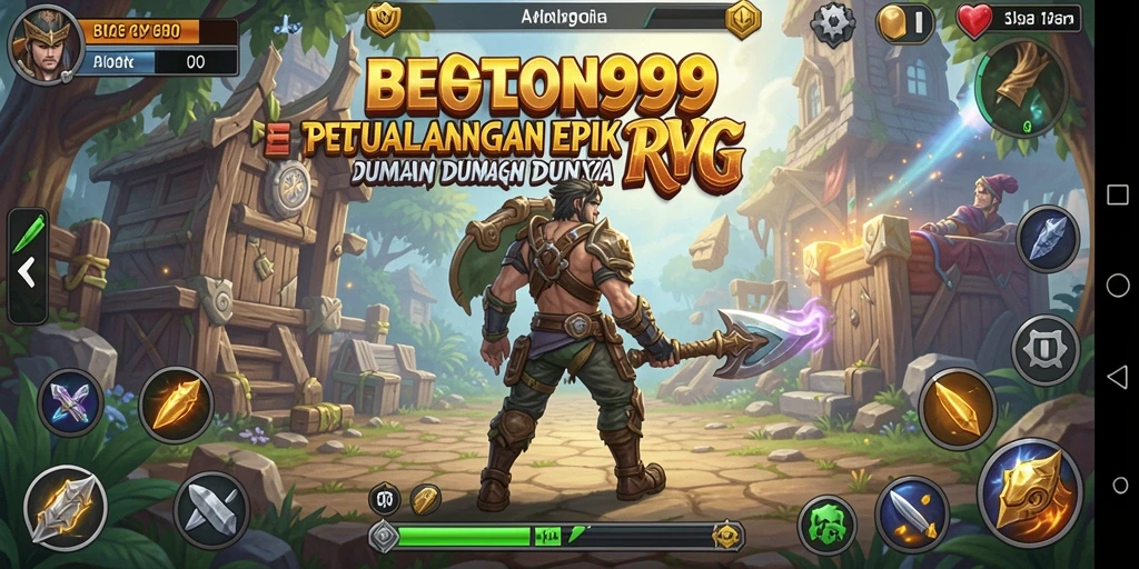 Tampilan grafis BETON999 menampilkan aksi seru dalam pertarungan RPG.