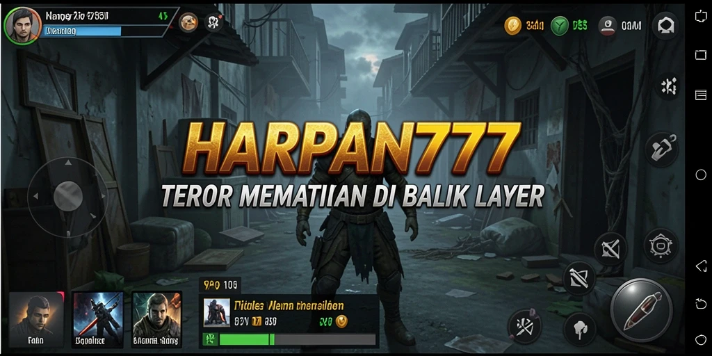 Screenshot gameplay menegangkan dari HARAPAN777, penuh dengan elemen horror.
