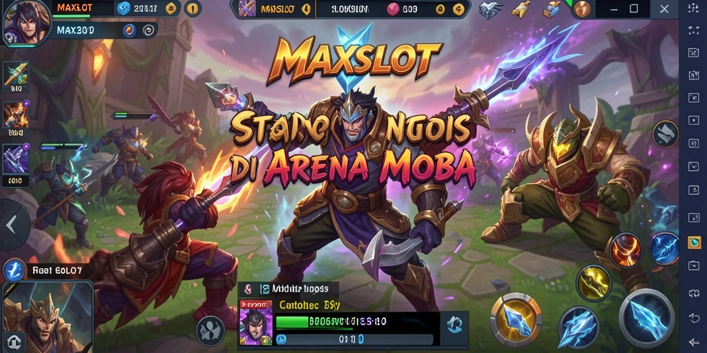 Gameplay seru MAXSLOT dalam arena MOBA.
