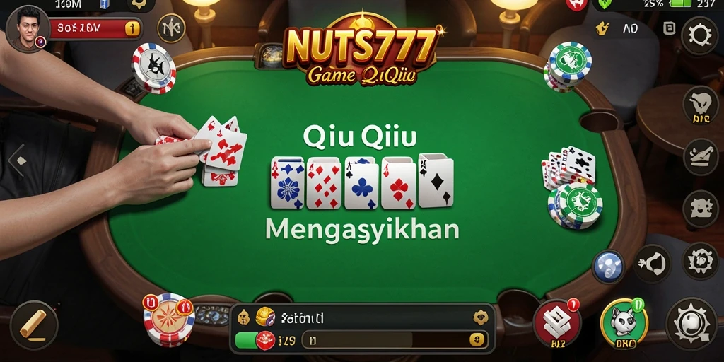 Screenshot utama NUTS777 menampilkan keseruan gameplay QiuQiu.