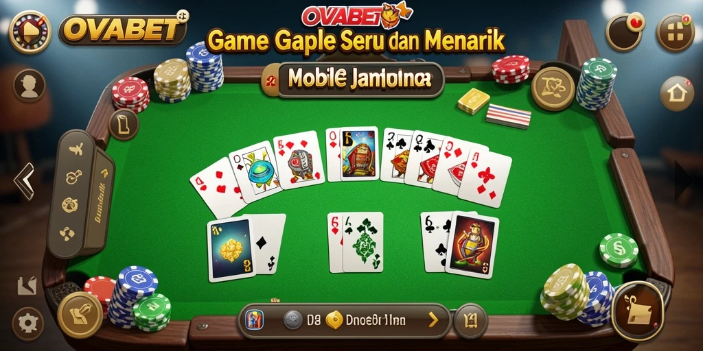 Tampilan gameplay seru dalam permainan Gaple OVABET.