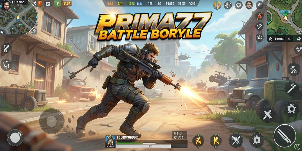 Tangkapan layar PRIMA77 menampilkan aksi seru dalam gameplay Battle Royale.