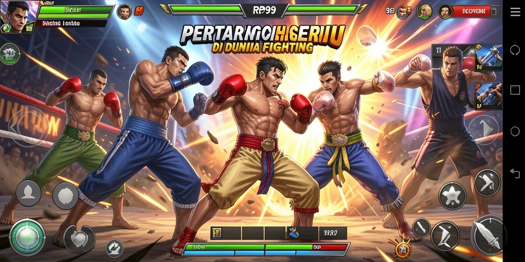 Tampilan gameplay RP99 yang penuh aksi dan pertarungan seru.