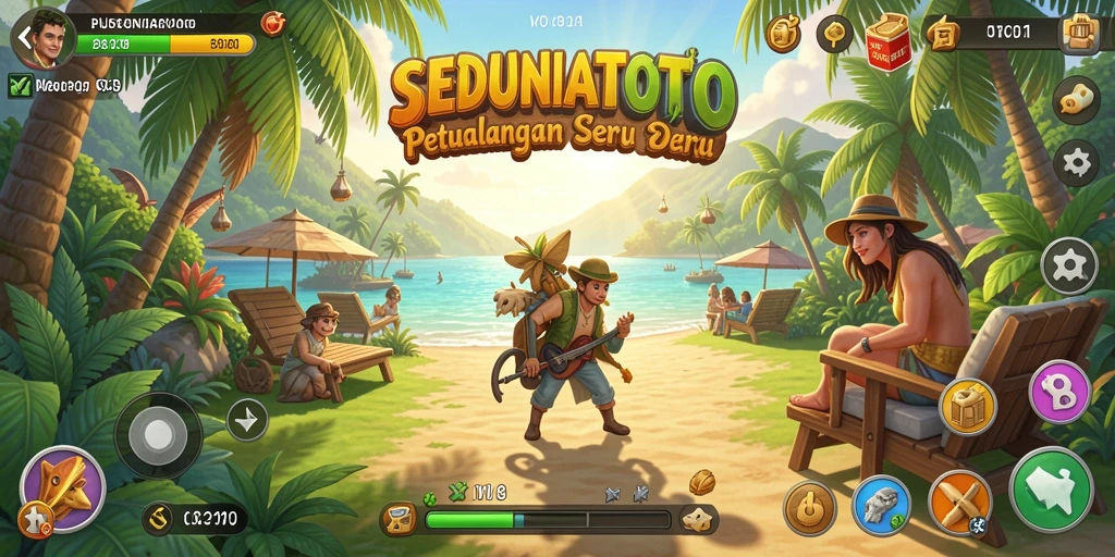 Tampilan gameplay SEDUNIATOTO yang penuh warna dan menarik.