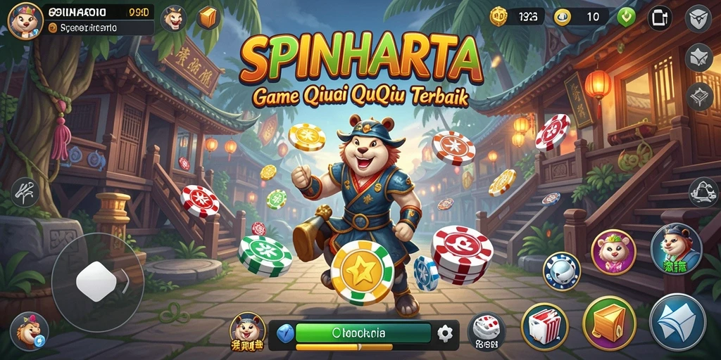 Gameplay seru QiuQiu di SPINHARTA yang penuh tantangan.