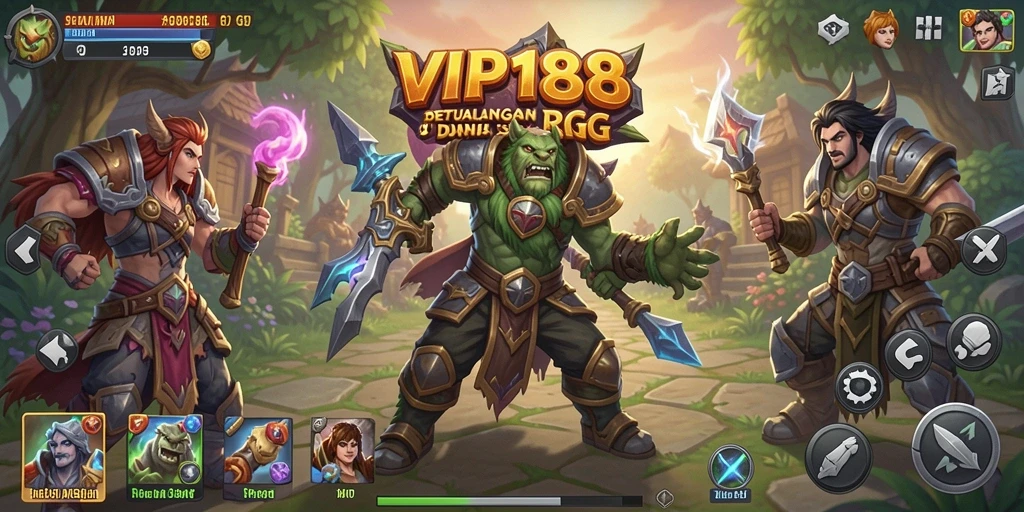 Tangkapan layar utama menampilkan gameplay seru dan petualangan di dunia RPG.
